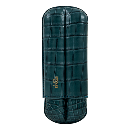 Bosquet CIGAR CASE CYLINDRICAL - CROCO - 2 CIGARS - GREEN