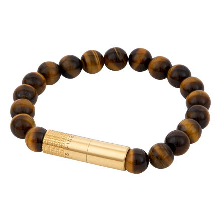 Les fines lames PUNCH BRACELET SOLO - BRASS - TIGER EYE - S