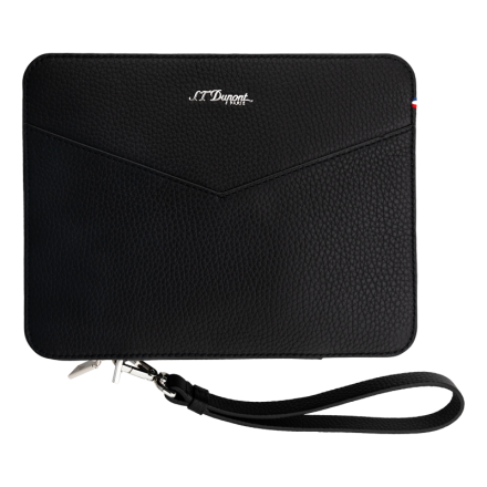 St dupont BLACK GRAINED LEATHER POUCH