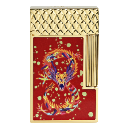 St dupont LINE 2 - DRAGON SHINY BURGUNDY&GOLD